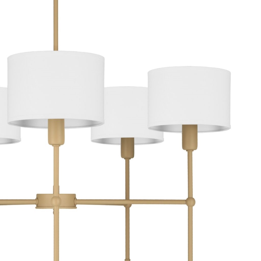 Varrellinen riippuvalaisin MADELA 5xE14/40W/230V valkoinen/beige