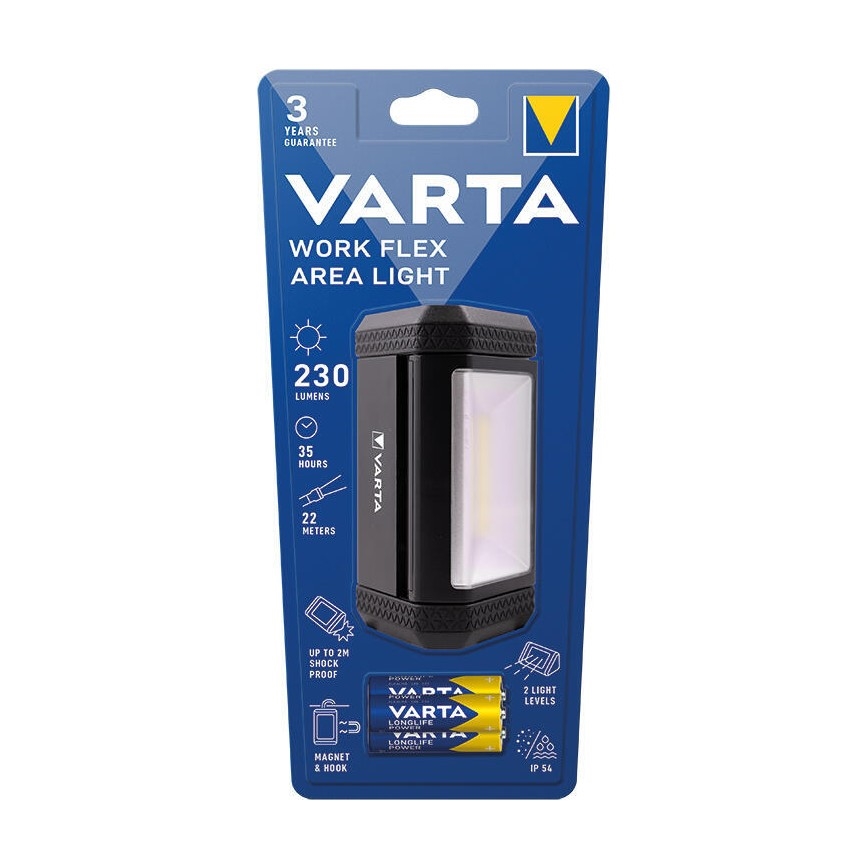 Varta 17648101421 - LED Kannettava Työvalaisin WORK FLEX AREA LIGHT LED/3xAA IP54