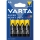 Varta 2006 - 4 kpl sinkkihiiliparistot SUPER HEAVY DUTY AA 1,5 V