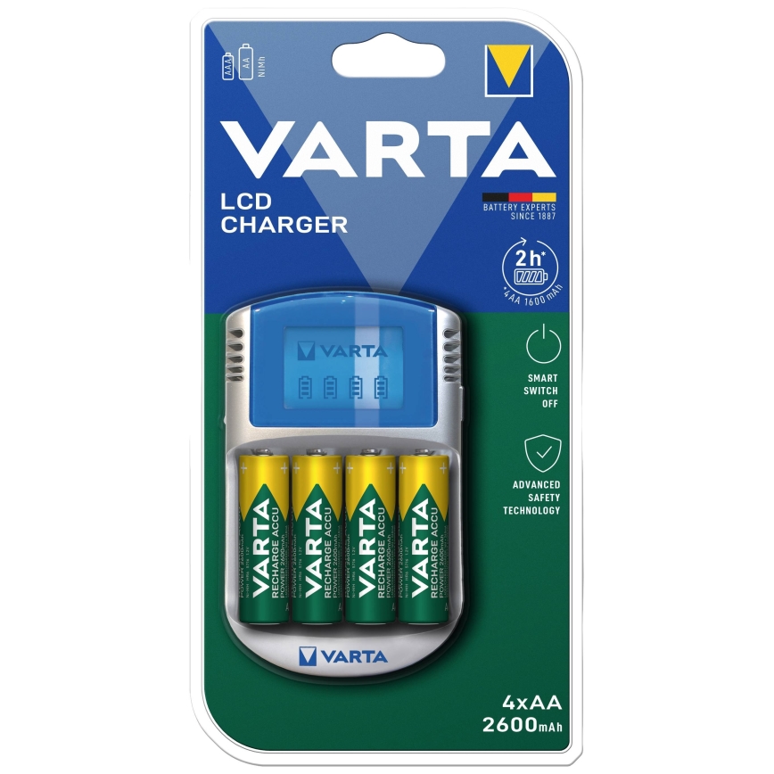 Varta 57070201451 - LCD-akkulaturi 4xAA/AAA 2600mAh 5V
