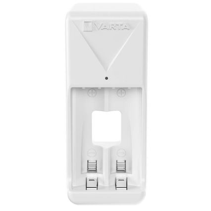 Varta 57656101451 - 2-paikkainen AA/AAA-paristojen laturi, sopii jopa 2100 mAh:n ladattaville paristoille, 230 V