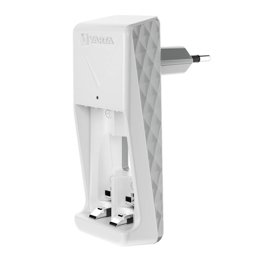 Varta 57656101451 - 2-paikkainen AA/AAA-paristojen laturi, sopii jopa 2100 mAh:n ladattaville paristoille, 230 V