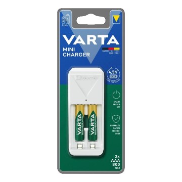Varta 57656201421 - Paristolaturi 2x AA/AAA, 800 mAh, 230 V