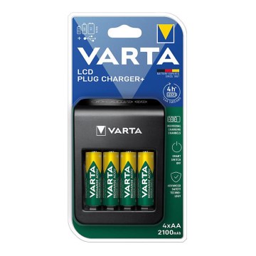 Varta 57687101441 - LCD-akkulaturi 4xAA/AAA 2100mAh 230V
