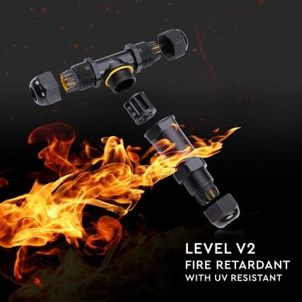 Vedenon kestävä liitäntäliitin IP68 musta