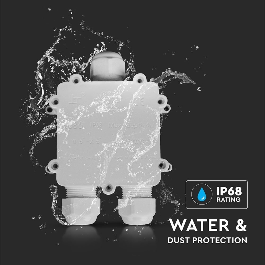 Vedenpitävä kytkentärasia IP68 valkoinen