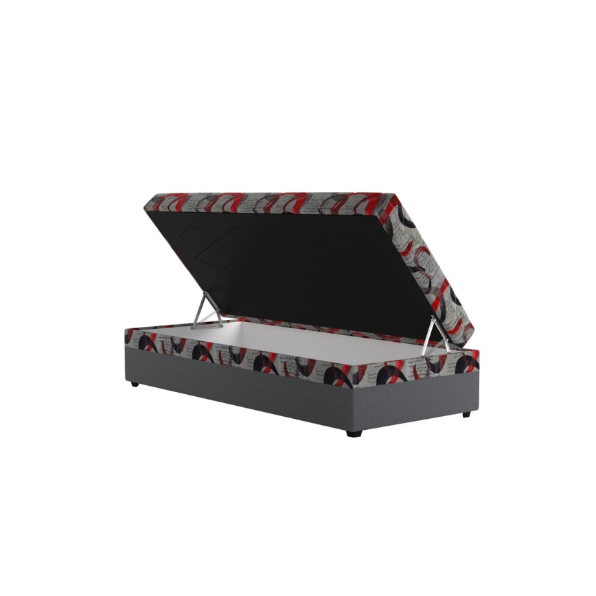 Verhoiltu divaanisänky säilytystilalla ESTEL 90x200 cm harmaa