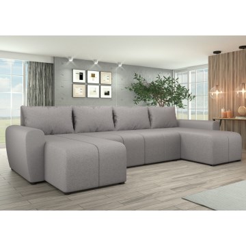 Verhoiltu, monikäyttöinen U-muotoinen avattava sohva NEWPORT, harmaa