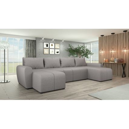 Verhoiltu, monikäyttöinen U-muotoinen avattava sohva NEWPORT, harmaa