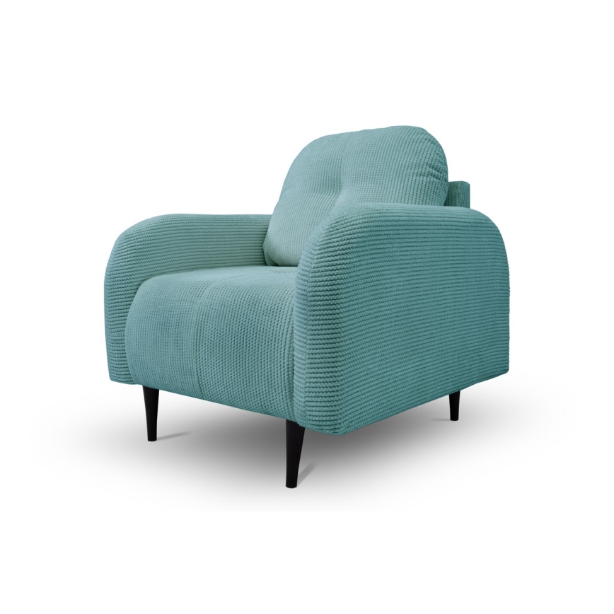 Verhoiltu nojatuoli CLOUDY, turkoosi