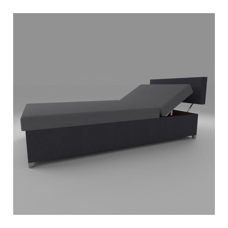 Verhoiltu päivävuode DALLAS 108x205 cm, säädettävällä asennolla ja säilytystilalla, harmaa/antrasiitti