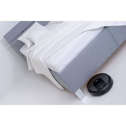 Verhoiltu sängynrunko ALIS 160x200 cm, säilytystilalla, ilman patjaa, vaaleanharmaa