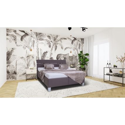 Verhoiltu sänky ALIS 160x200 cm, säilytystilalla, ilman patjaa, ruskea