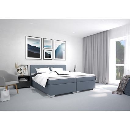 Verhoiltu sänky IDA 90 x 200 cm patjalla, sininen