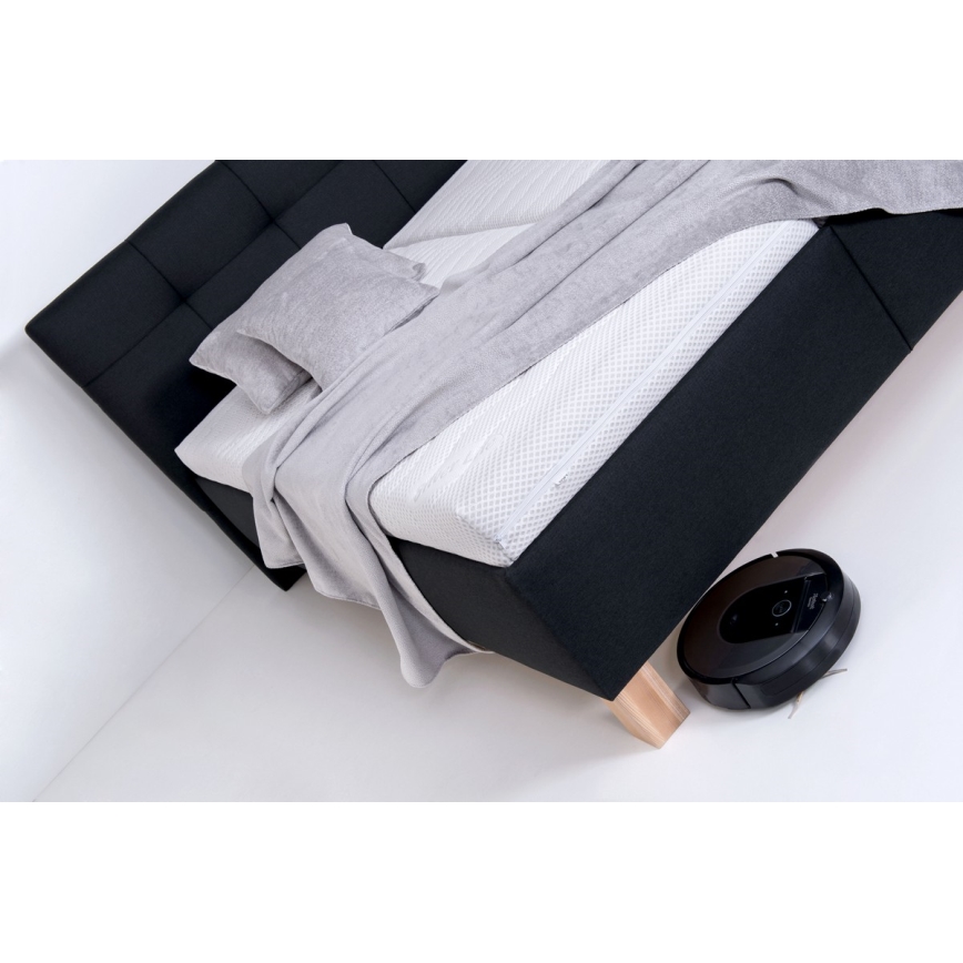 Verhoiltu sänky MARIA 160x200 cm patjalla ja säilytystilalla, antrasiitti