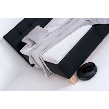 Verhoiltu sänky MARIA 180x200 cm patjalla ja säilytystilalla, antrasiitti