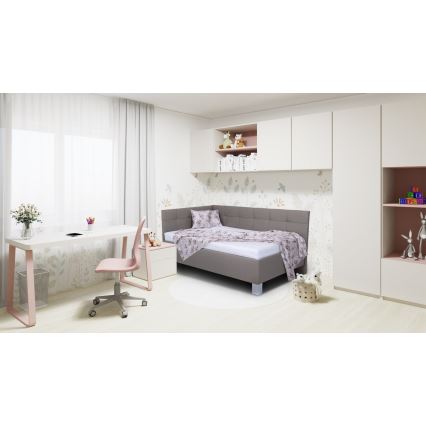 Verhoiltu sänky MARIA PETITE 120x200 cm säilytystilalla ilman patjaa, taupe