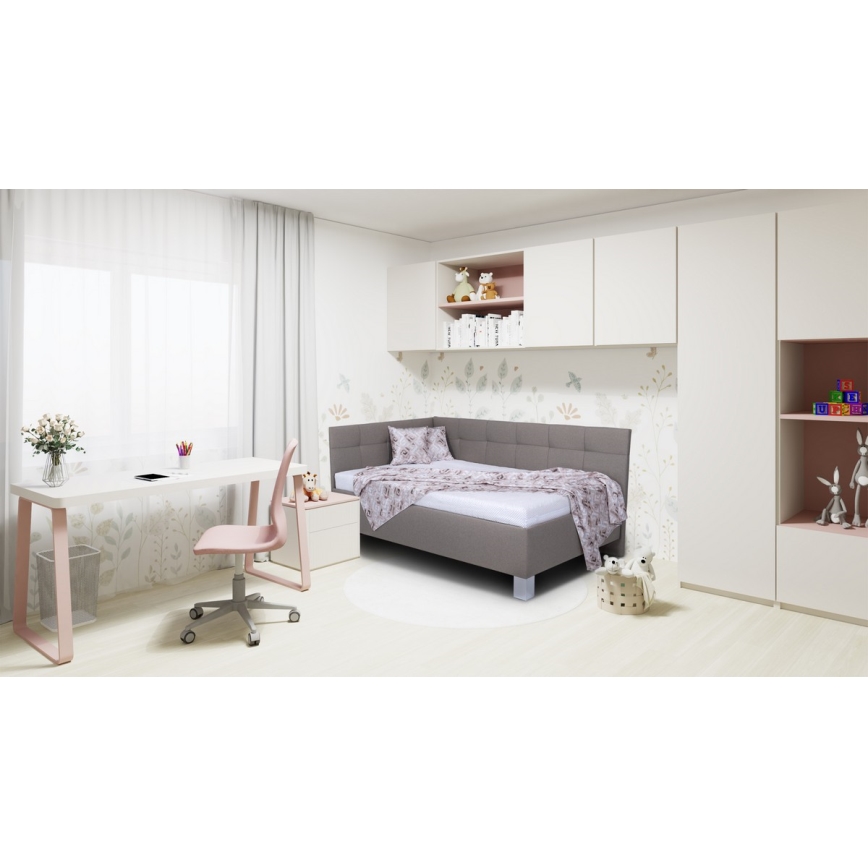 Verhoiltu sänky MARIA PETITE 120x200 cm säilytystilalla ilman patjaa, taupe