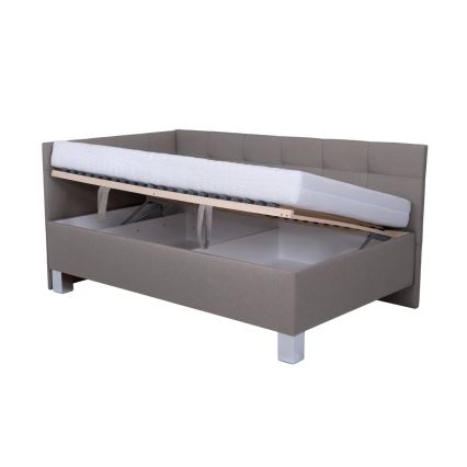 Verhoiltu sänky MARIA PETITE 120x200 cm säilytystilalla ilman patjaa, taupe