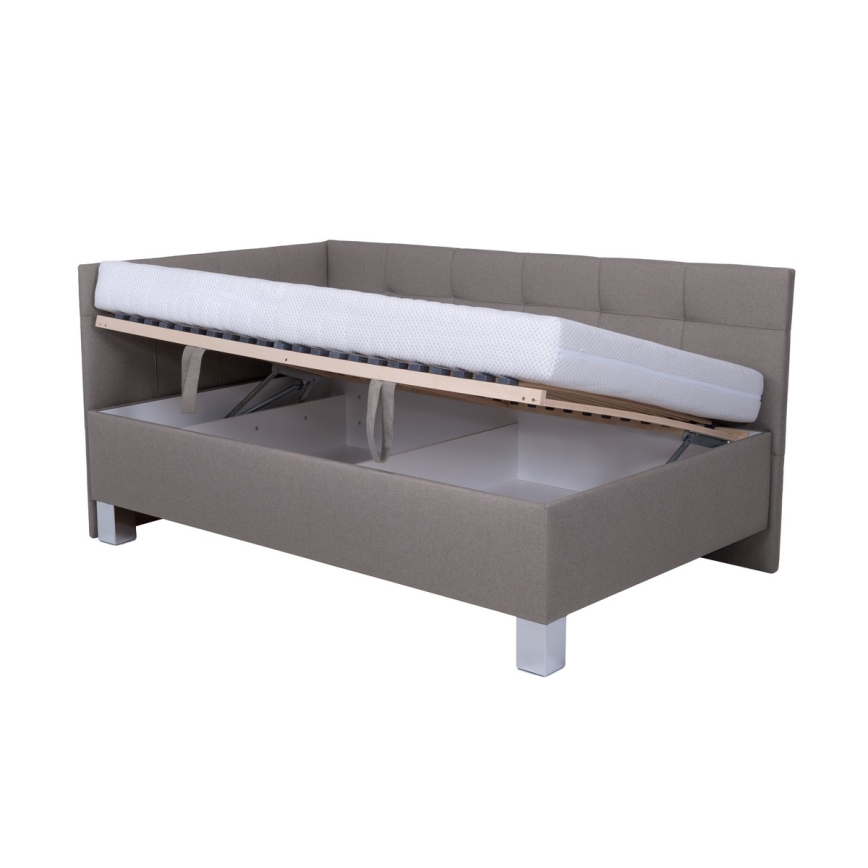 Verhoiltu sänky MARIA PETITE 120x200 cm säilytystilalla ilman patjaa, taupe