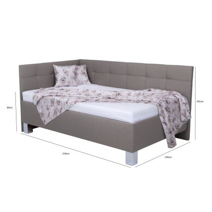 Verhoiltu sänky MARIA PETITE 120x200 cm säilytystilalla ilman patjaa, taupe