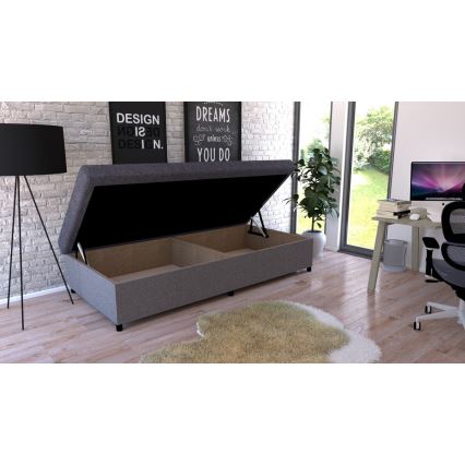 Verhoiltu sänky säilytystilalla CORY 80x200 harmaa