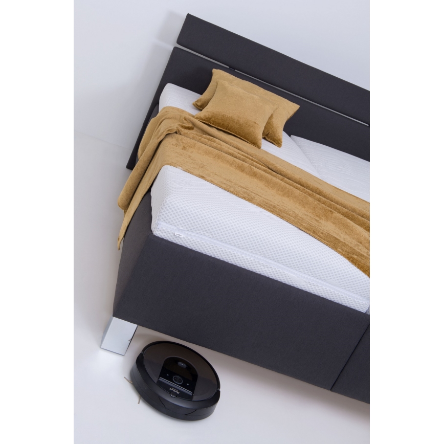 Verhoiltu sänky säilytystilalla ilman patjaa ALIS 160x200 cm antrasiitti