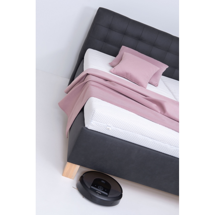 Verhoiltu sänky säilytystilalla ilman patjaa VIOLET 180x200 cm antrasiitti