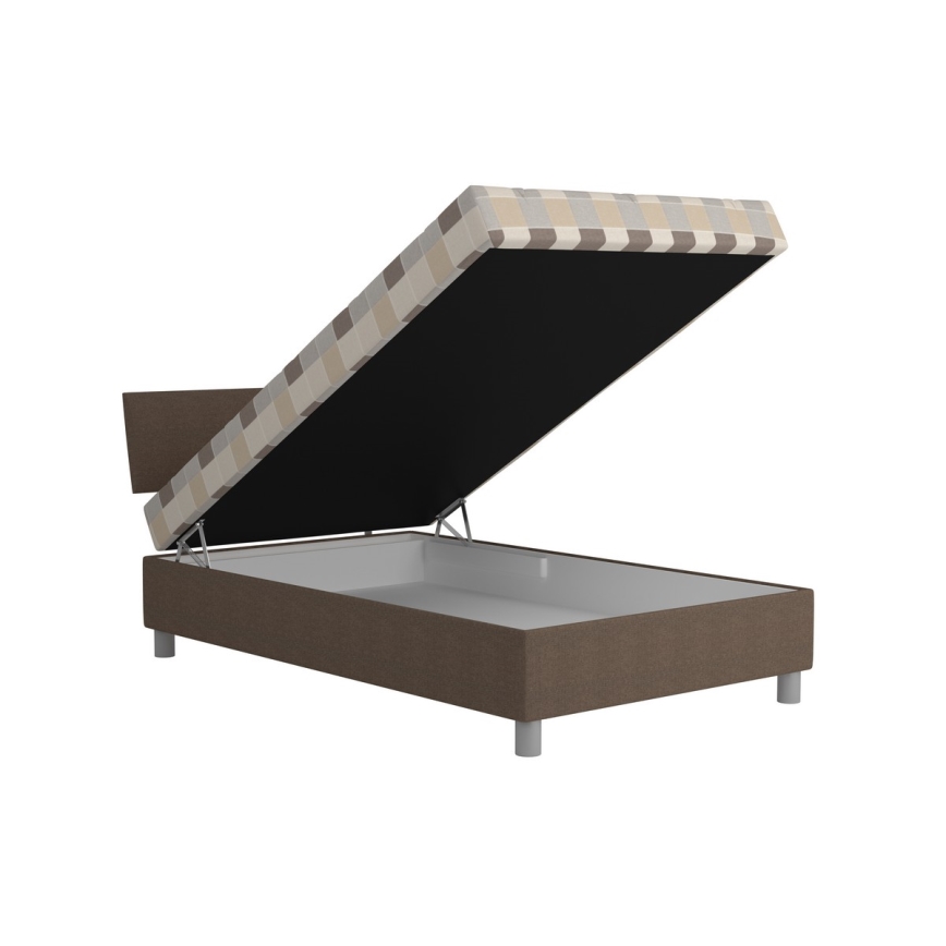 Verhoiltu sänky säilytystilalla ja patjalla GEORGE 120x200 cm ruskea