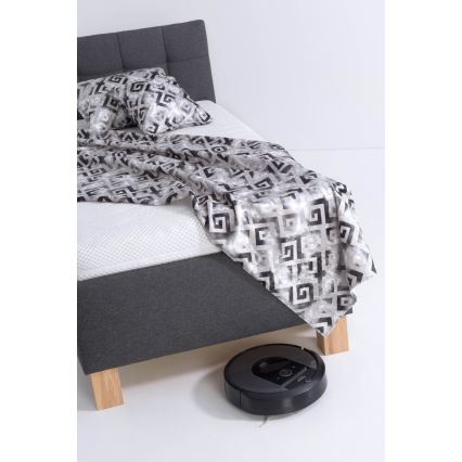 Verhoiltu sänky säilytystilalla MARIA ONE, 90x200 cm, ilman patjaa, harmaa