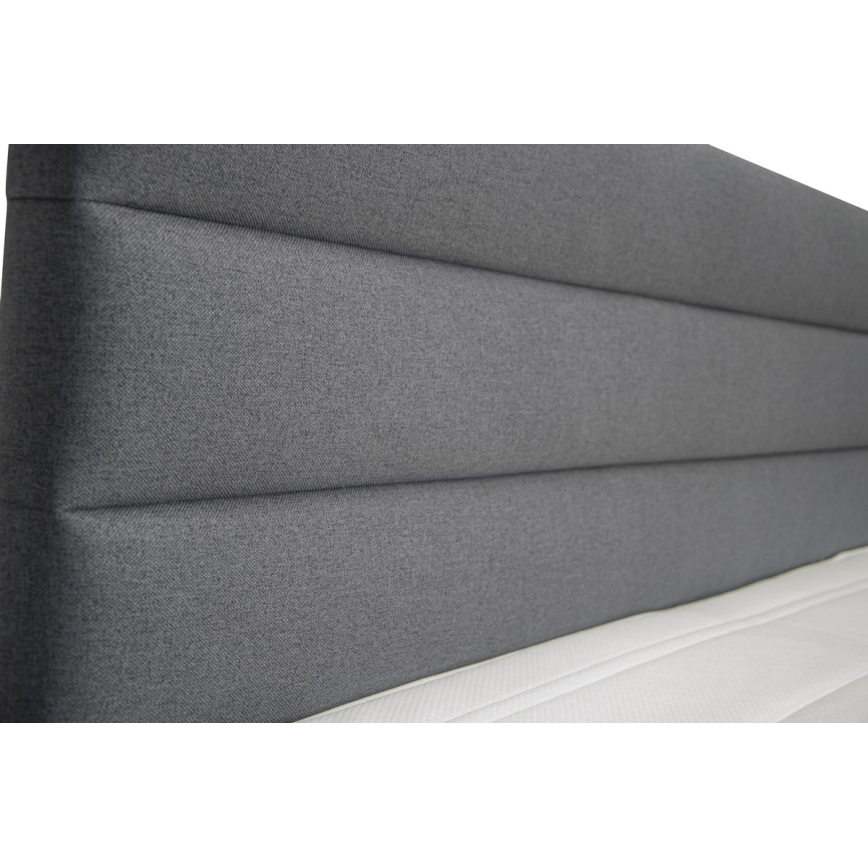 Verhoiltu sänky säilytystilalla, patjoilla ja topperilla NEW BOLERO 160x200 cm harmaa