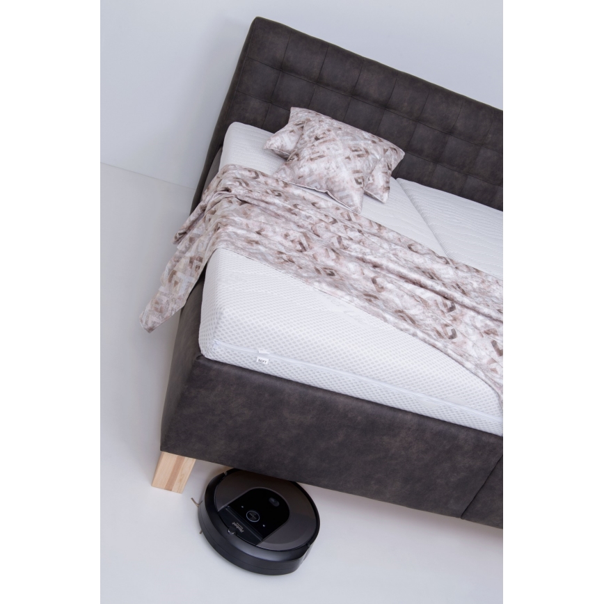 Verhoiltu sänky VIOLET 180x200 cm, patjalla ja säilytystilalla, tummanharmaa