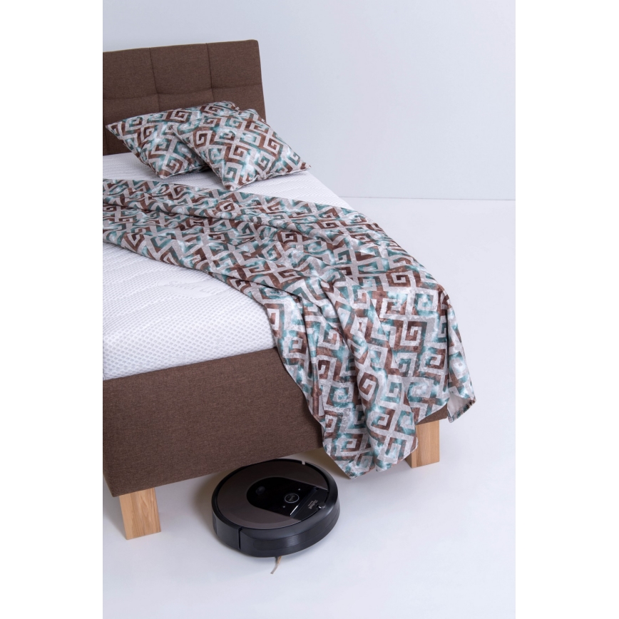 Verhoiltu sänkyrunko säilytystilalla MARIA ONE 90x200 cm, ilman patjaa, ruskea