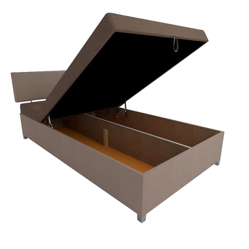 Verhoiltu vuode säädettävällä mekanismilla ja säilytystilalla DALLAS 108 x 205 cm, ruskea/tummanruskea