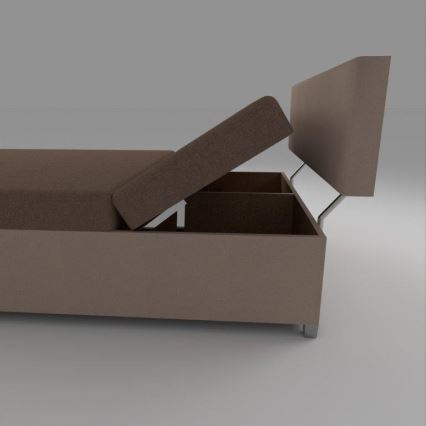 Verhoiltu vuode säädettävällä mekanismilla ja säilytystilalla DALLAS 108 x 205 cm, ruskea/tummanruskea