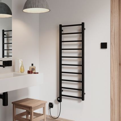 Vertaduro - Kylpyhuoneen pyyhekuivain termostaatilla ZOE 400W 114x40 cm musta