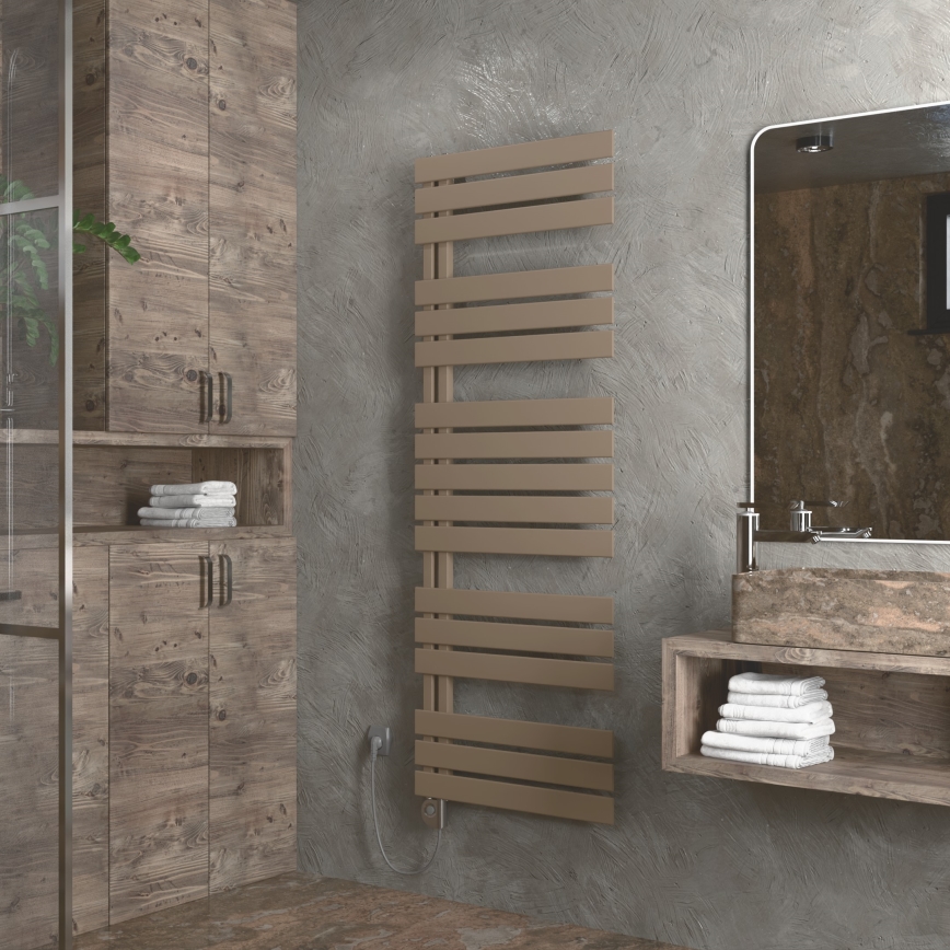 Vertaduro - Kylpyhuoneen pyyhekuivain ZIVA termostaatilla 800 W 177 x 50 cm taupe