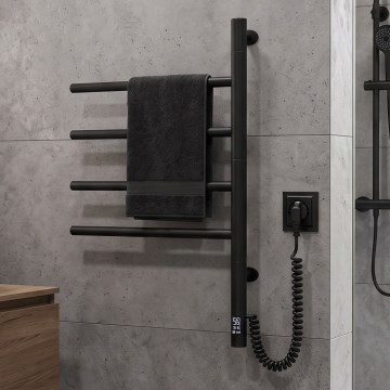Vertaduro - Sähköinen kääntyvä pyyhekuivain termostaatilla ARA 60W/230V 65x49 cm IP44 musta