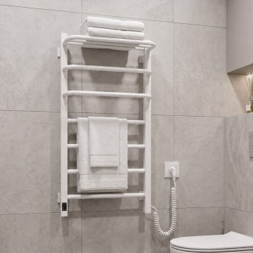 Vertaduro - Sähköinen pyyhekuivain termostaatilla DOR 155W/230V 80x48 cm IP44 valkoinen oikeanpuoleinen