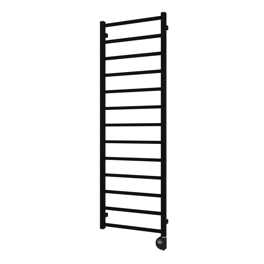 Vertaduro - ZOE 400W 150x50 cm musta kylpyhuoneen pyyhekuivain termostaatilla