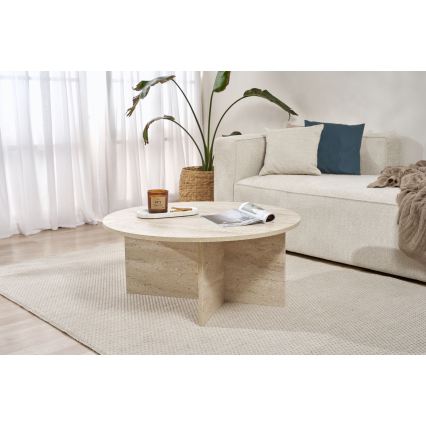 VERUM-sohvapöytä, halkaisija 90 cm, beige