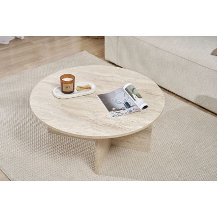 VERUM-sohvapöytä, halkaisija 90 cm, beige