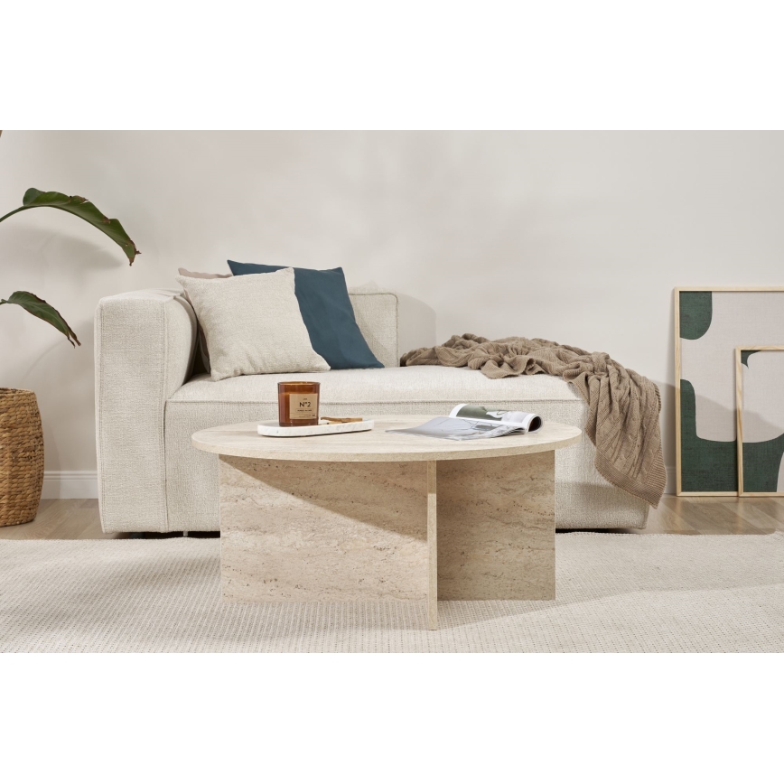 VERUM-sohvapöytä, halkaisija 90 cm, beige