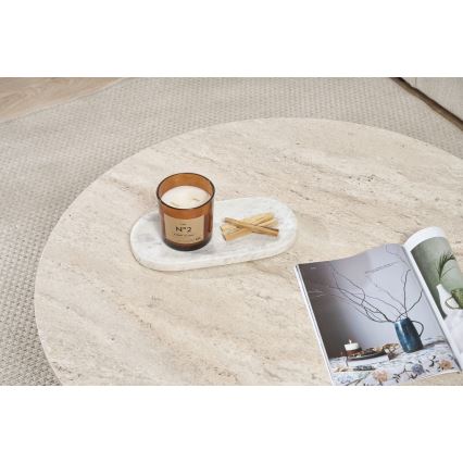VERUM-sohvapöytä, halkaisija 90 cm, beige