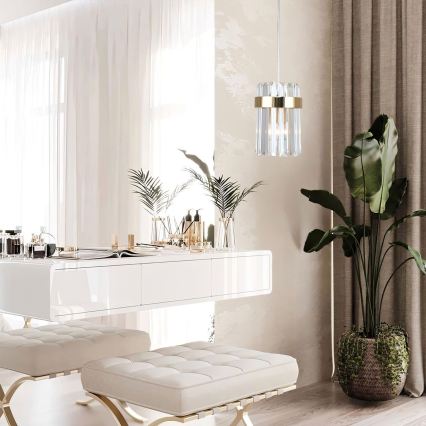 VETRO-riippuvalaisin johdolla 1xE14/10W/230V, kultainen