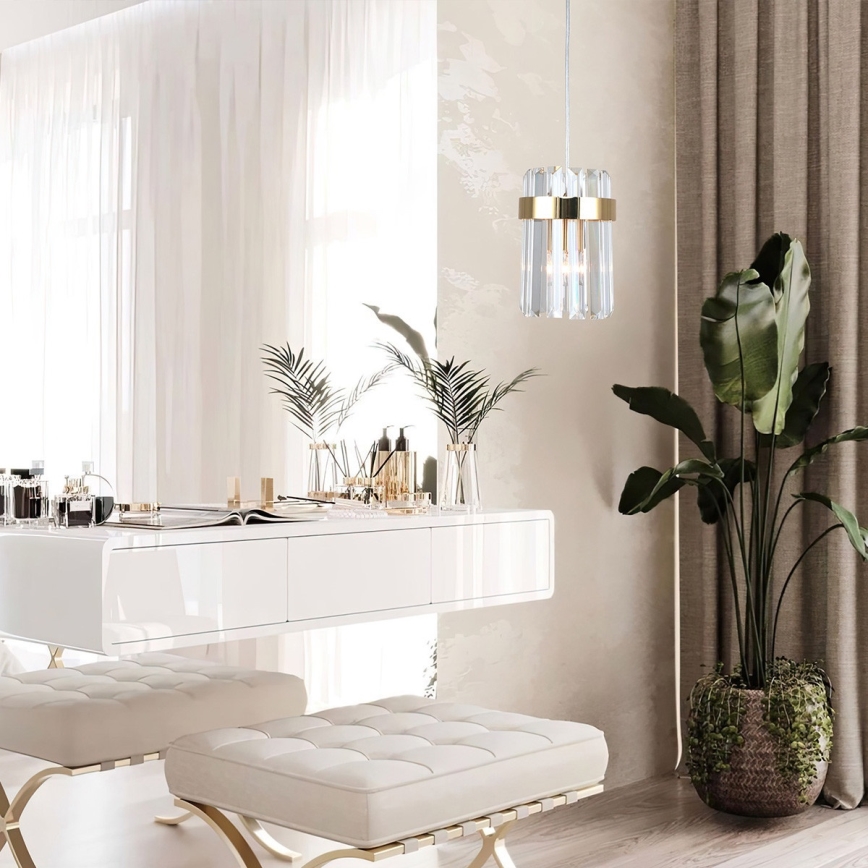 VETRO-riippuvalaisin johdolla 1xE14/10W/230V, kultainen