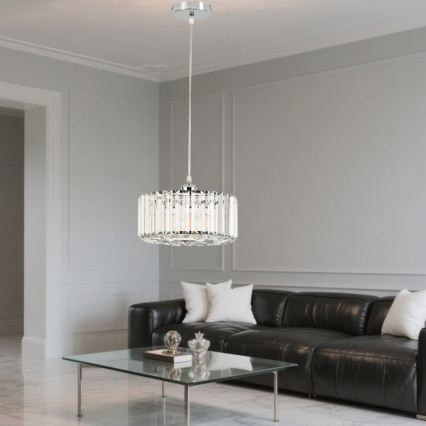 VETRO-riippuvalaisin johdolla 1xE27/60W/230V, kiiltävä kromi