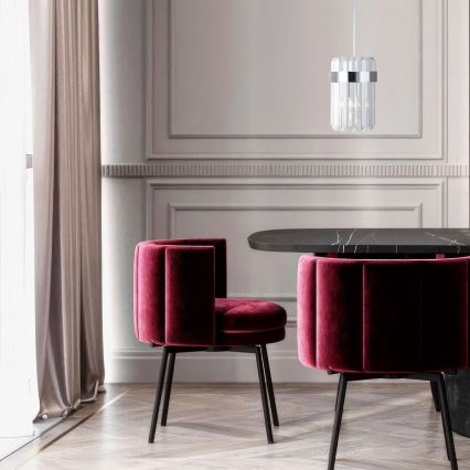 VETRO-riippuvalaisin langalla 1xE14/10W/230V kiiltävä kromi