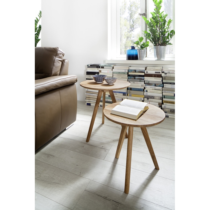 VEYLOR-sohvapöytien setti, 2 kpl, tammi