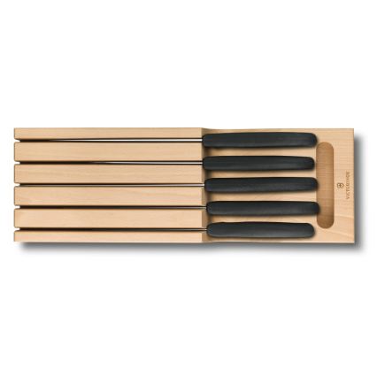 Victorinox - 6-osainen keittiöveitsisarja veitsitelineellä, pyökki/beige